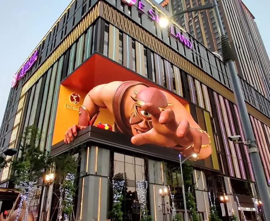 P8 Big Outdoor Building LED Media Screen Eye Catching 3D Effect HD Movie Video Screen on Building Wall