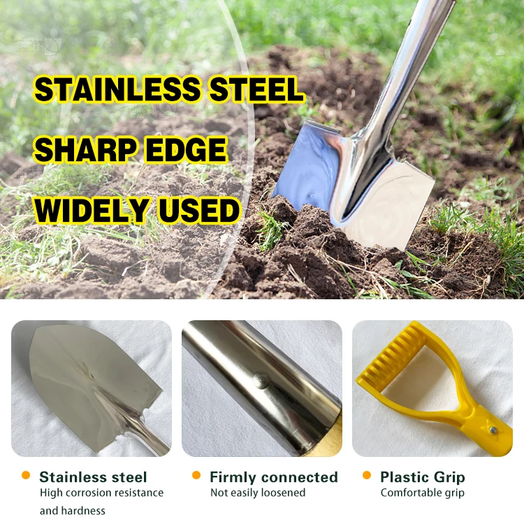 product oemodm  small stainless steel shovel spade with  handle for garden and farm-4