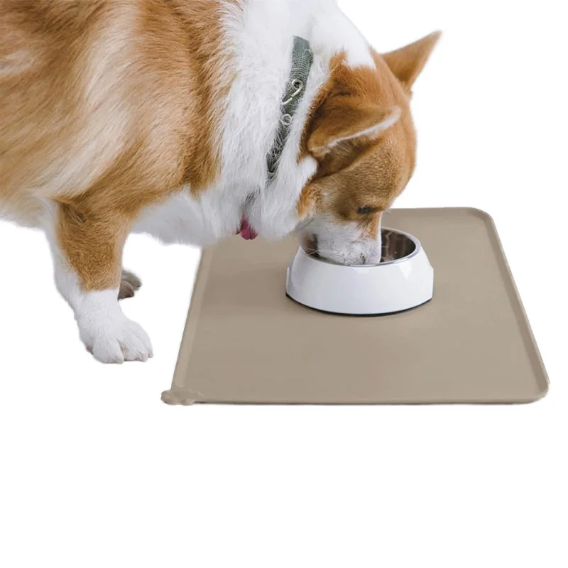 Waterproof Non-Slip Silicone Pet Food Bowl Mat Silicone Pet Feeding Mat Placemat Tray for for Dog Cat