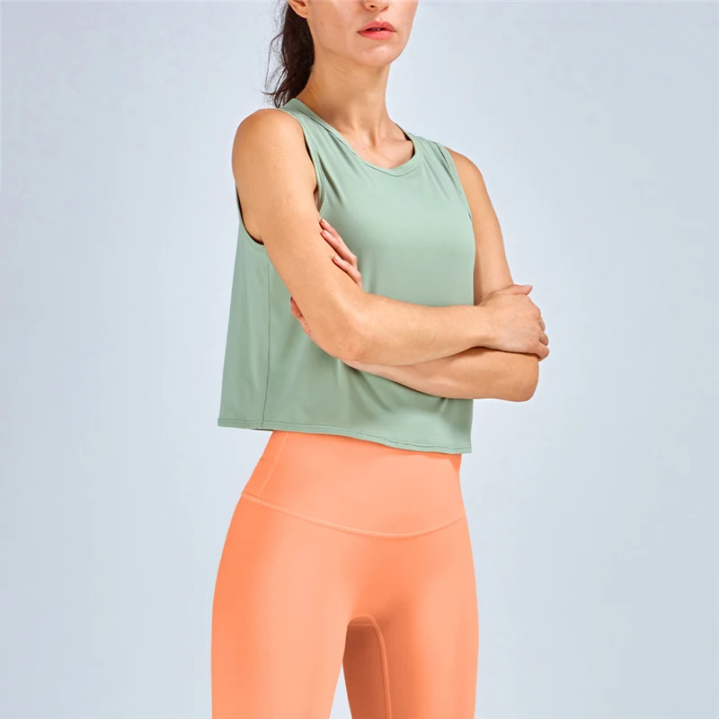 fashion yoga sleeveless cropped sports tops