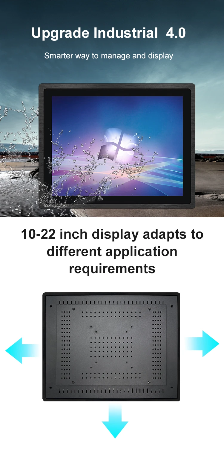 Fanless Industrial Tablet 15 Inch X86 Gen2/3/4 I7 Embedded Flat Pure Touch Screen AMD DDR4 Industrial All-in-One Panel PC