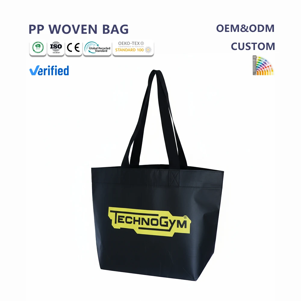 Custom Durable PP Woven Tote Bag Reusable Matte Laminated Non Woven Daily Use Shopping Bags