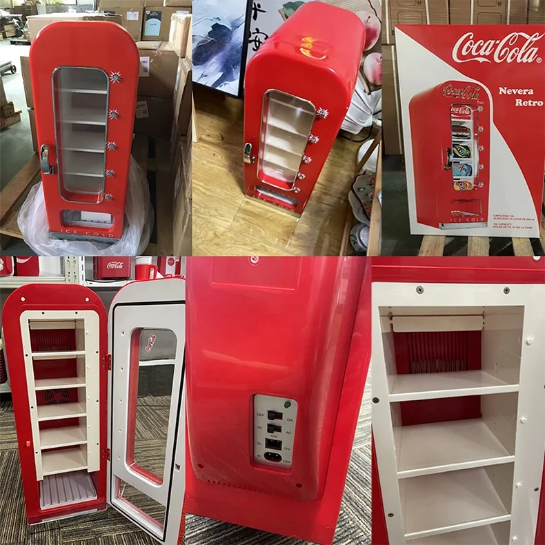 Wholesale MOQ Red Mini Cooling Fridge 220V Vintage Office Dorm Cottage  Diet Cooler Chiller Retro Refrigerator for 12V Use