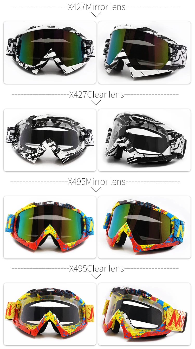 Motovan Custom Motocross Goggles Motorcycle Riding Goggles Dirt Bike