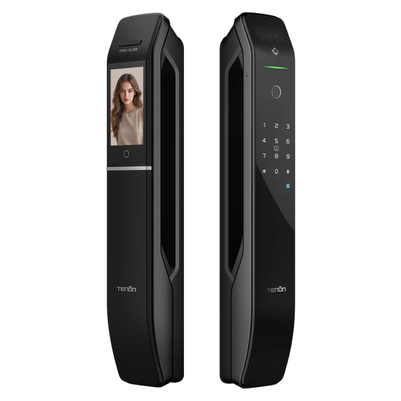Cerrojo Inteligente A6Pro con Reconocimiento de Rostro 3D y Huella Dactilar, Seguridad de Aluminio, Tuya Wifi, Bloqueo Inteligente para Tarjeta de Memoria