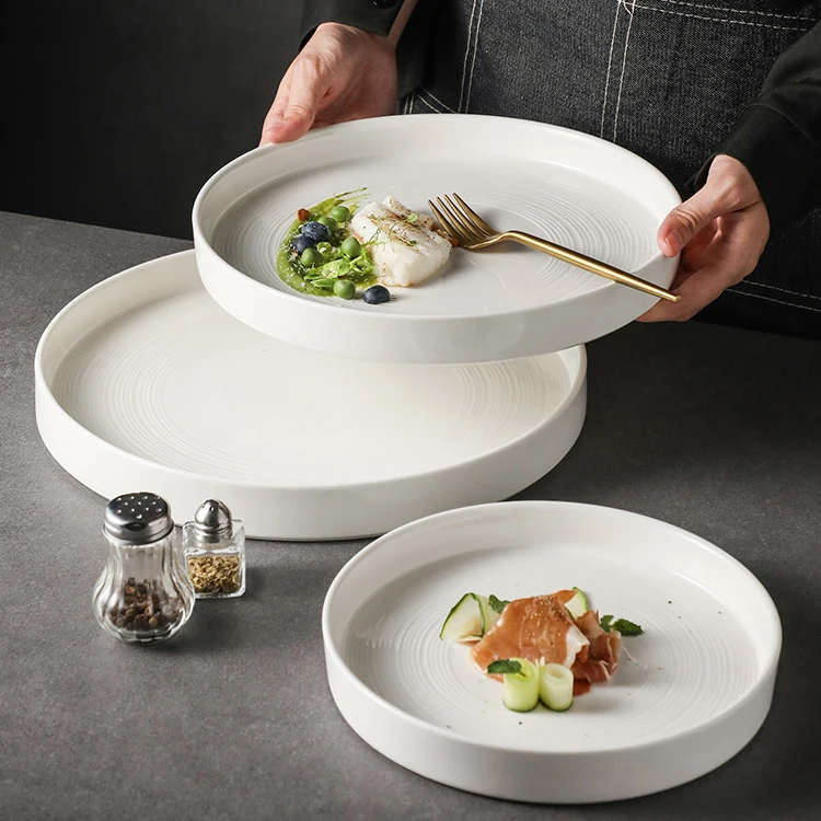 Wholesale High Quality Entree Appetizer Serving Plates Cheap Personalized Matte White Ceramic