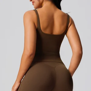 Custom Logo Womens Deep V Neck Tank Tops Sleeveless Shirts Racerback Quick Dry Sports Tank Top Lightweight Yoga Fitness Vest