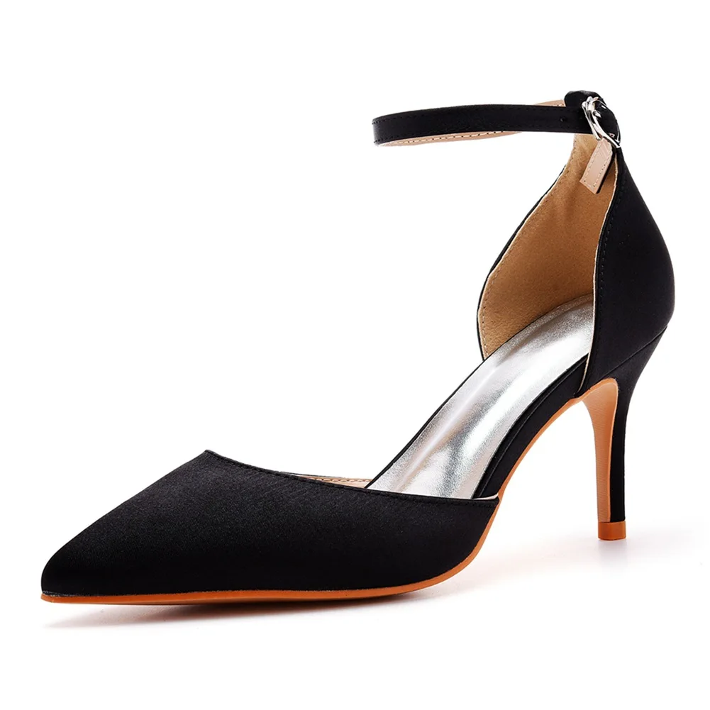 7 cm Stiletto Heels Plus Size Banquet Women Dress Shoes Silk High Heel Pump  Shoes Women High Heel Sandals