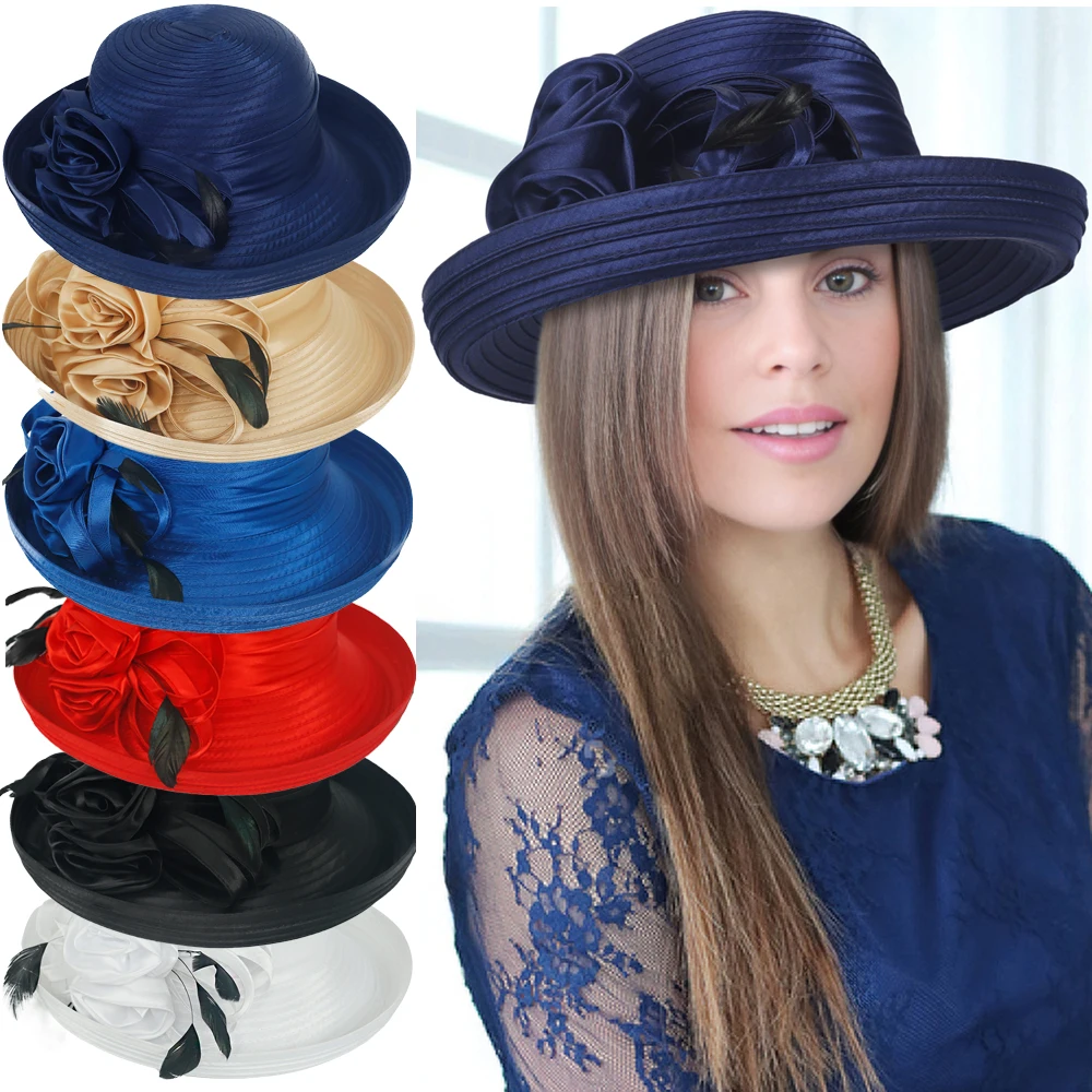 Fancy Women Satin Kentucky Derby Wedding Party Bucket Hat  display picture 3