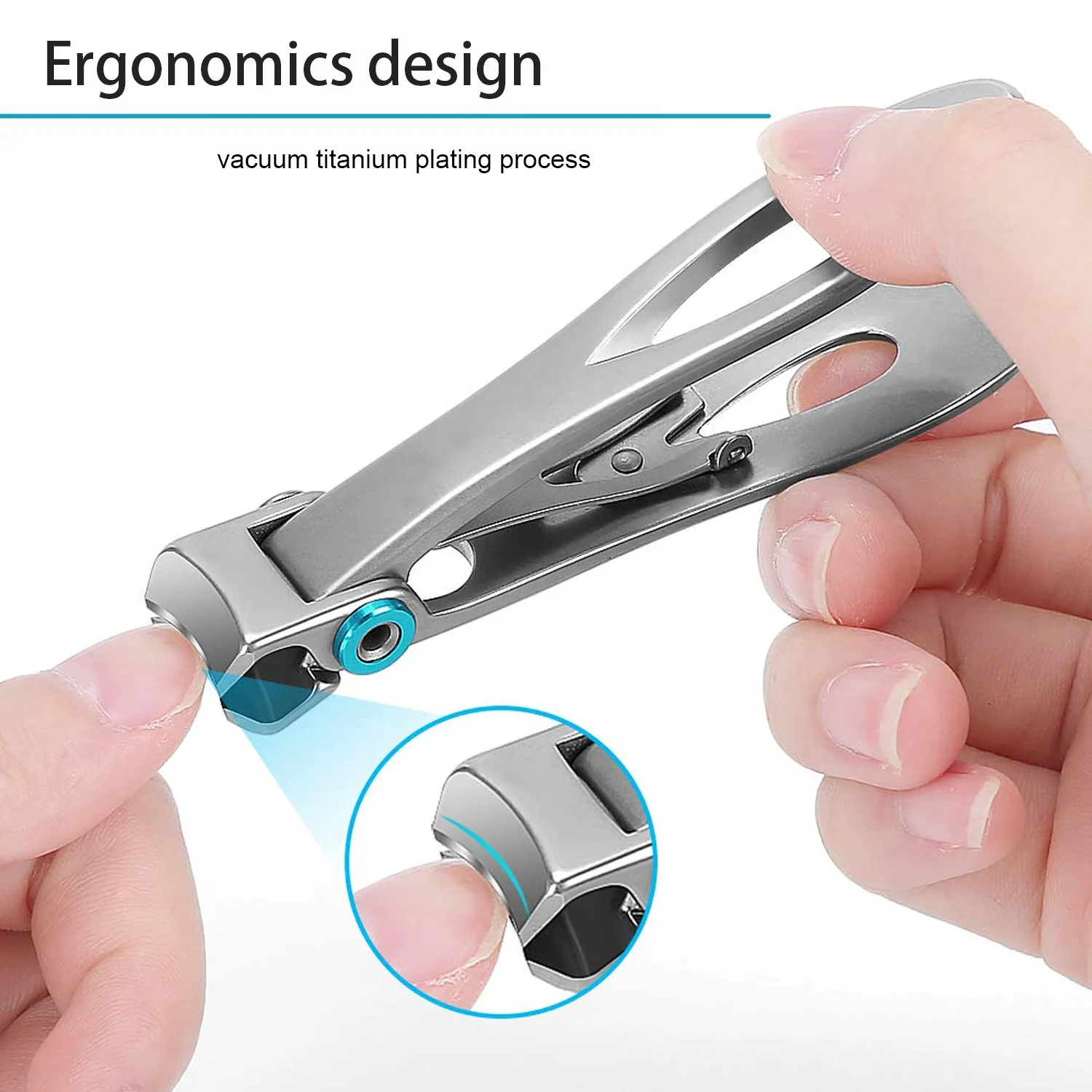 Nail Clipper Wide Blade Large Nail Cutter Titanium Plated Extra Sharp &  Heavy Duty Toenail Clippers