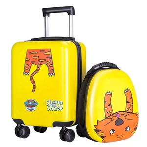 Kids Cartoon Cute tiger 13 Inch Backpack and 18 Inch Kid Trolley Luggage Bag