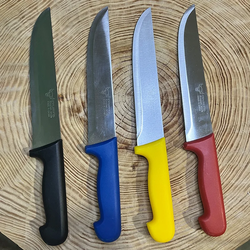 Multi-Color Non-Slip Plastic Handle Kitchen Chef Butcher Knife Set Utility Kitchen Knife with Blade for Food Buyer in Dubai