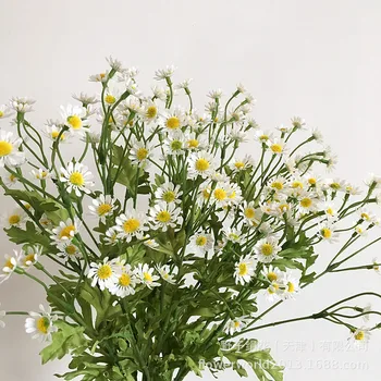 OX343 Wholesale real touch white daisy flower high simulation artificial flower bouquet silk Chrysanthemum for home decoration