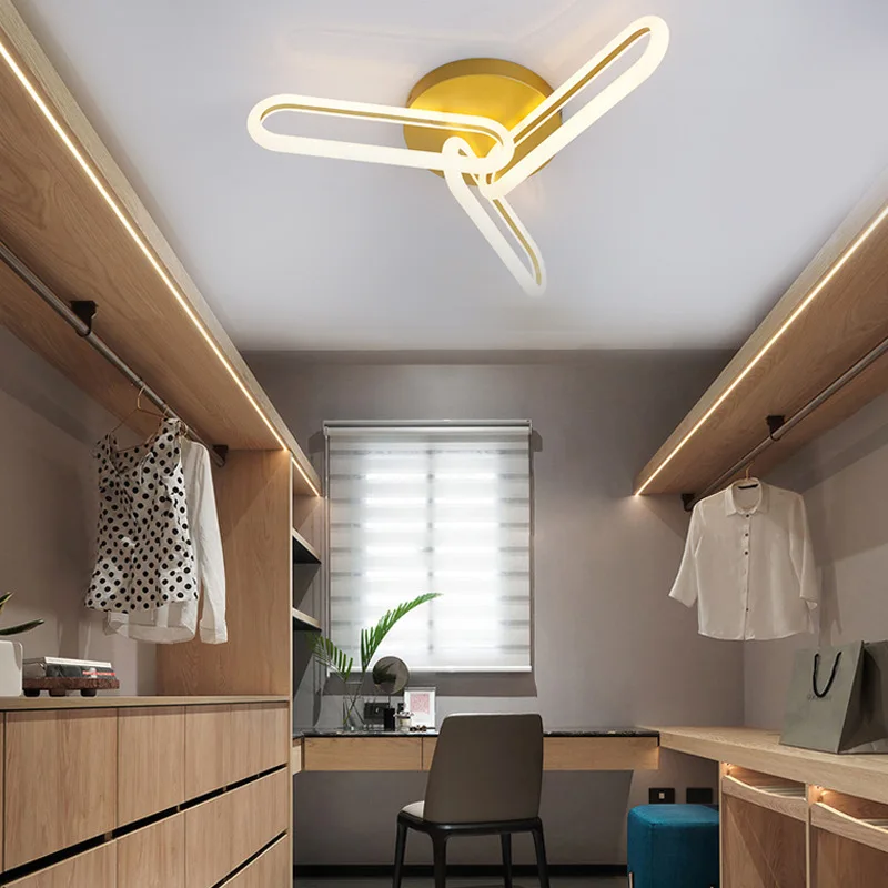 LED modern golden ceiling lamp indoor high quality creative room lighting for home