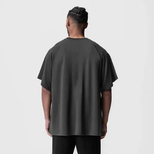 Summer New Men's Sports Short-Sleeved T-shirt Waffle Stitching Mesh Quick-Drying Breathable