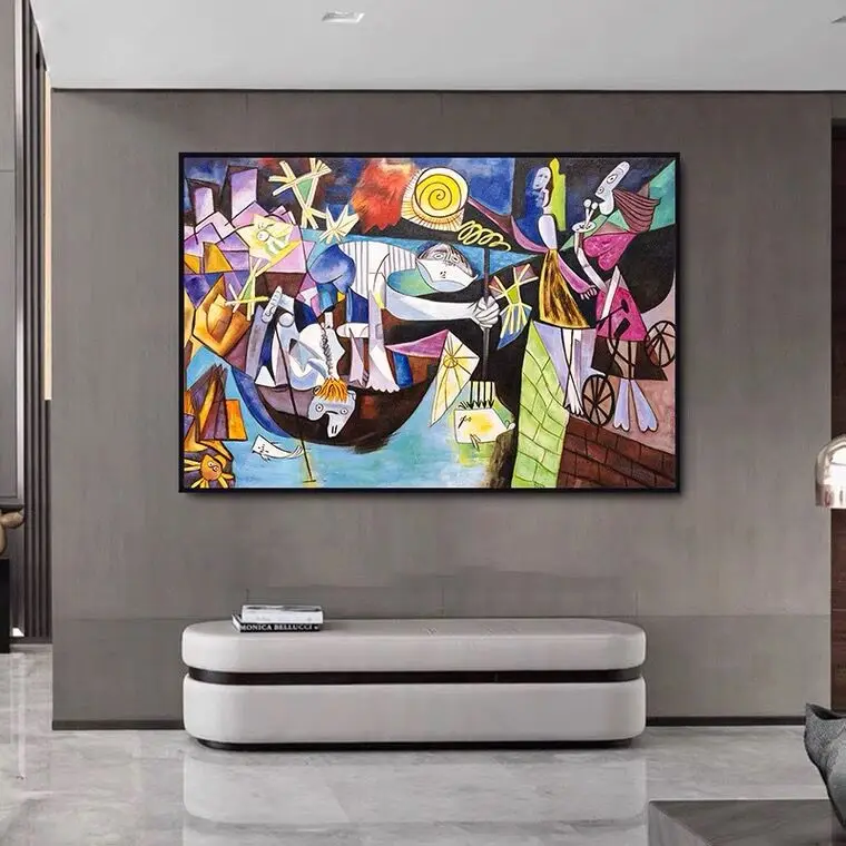 Customize Abstract Picasso Antibes Fishing at Night Famous Handmade Oil Painting Reproduction on Canvas
