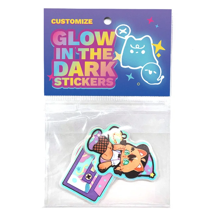 VOGRACE 2024 Glowing Fluorescence Stickers Custom Cute Glowing Keyboard Stickers for Kids