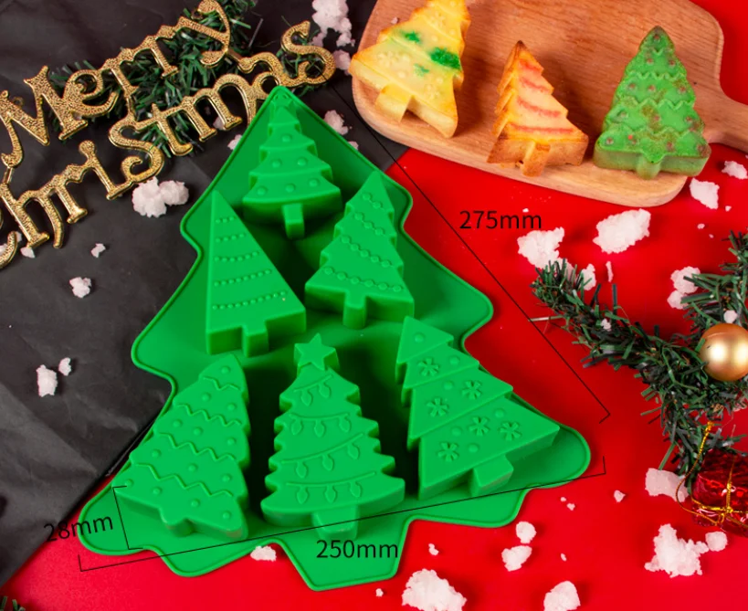 Christmas Cake Mold,christmas Tree Cake Chocolate Baking Mold Xmas Tree  Bakeware Diy Cake Candy Silicone Mold For Christmas And New Year Parties