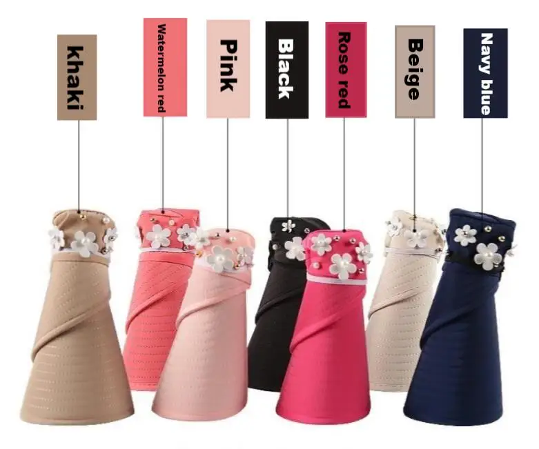 Cappello Da Sole Donna Con Foro Per Coda - Tesa Larga, Protezione UV, Pieghevole - Foto 6