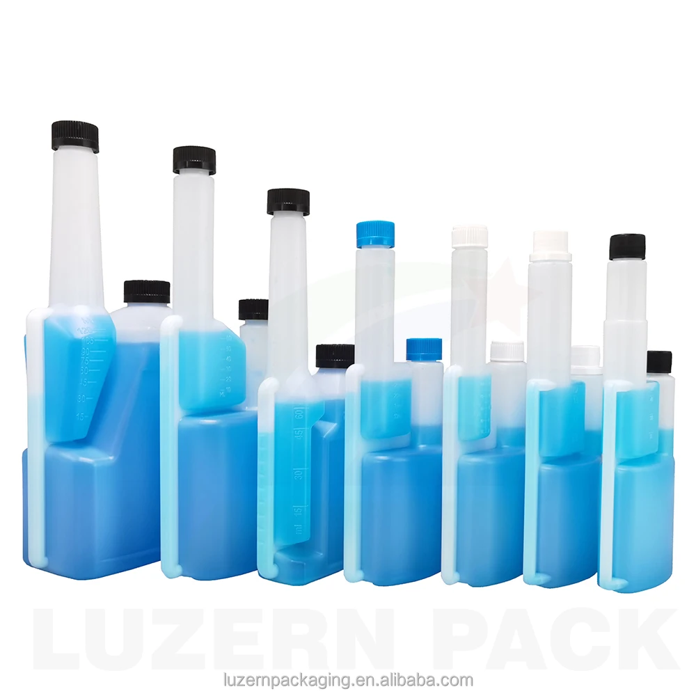 8 Oz Hdpe Double Neck Measuring Plastic Dosing 250ml Bottle For Fuel
