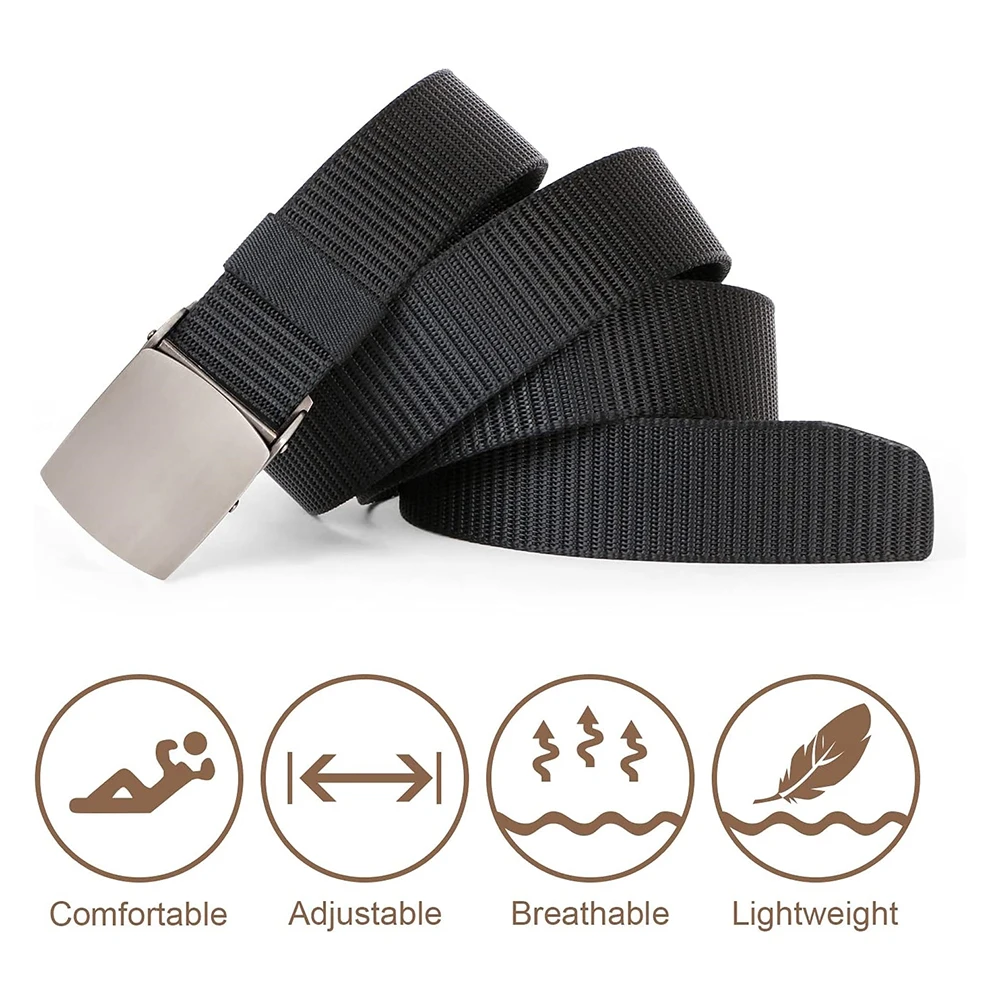 Adjustable Training Tactical Belts Nylon Web Belt Wear-resistant Lightweight Heavy Duty Metal Buckle Tactical Belts