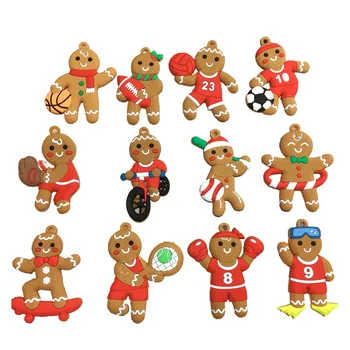 Hot Sale Christmas Decorations Plastic Figurines Christmas Gingerbread Man Ornaments for Christmas Tree Decorations