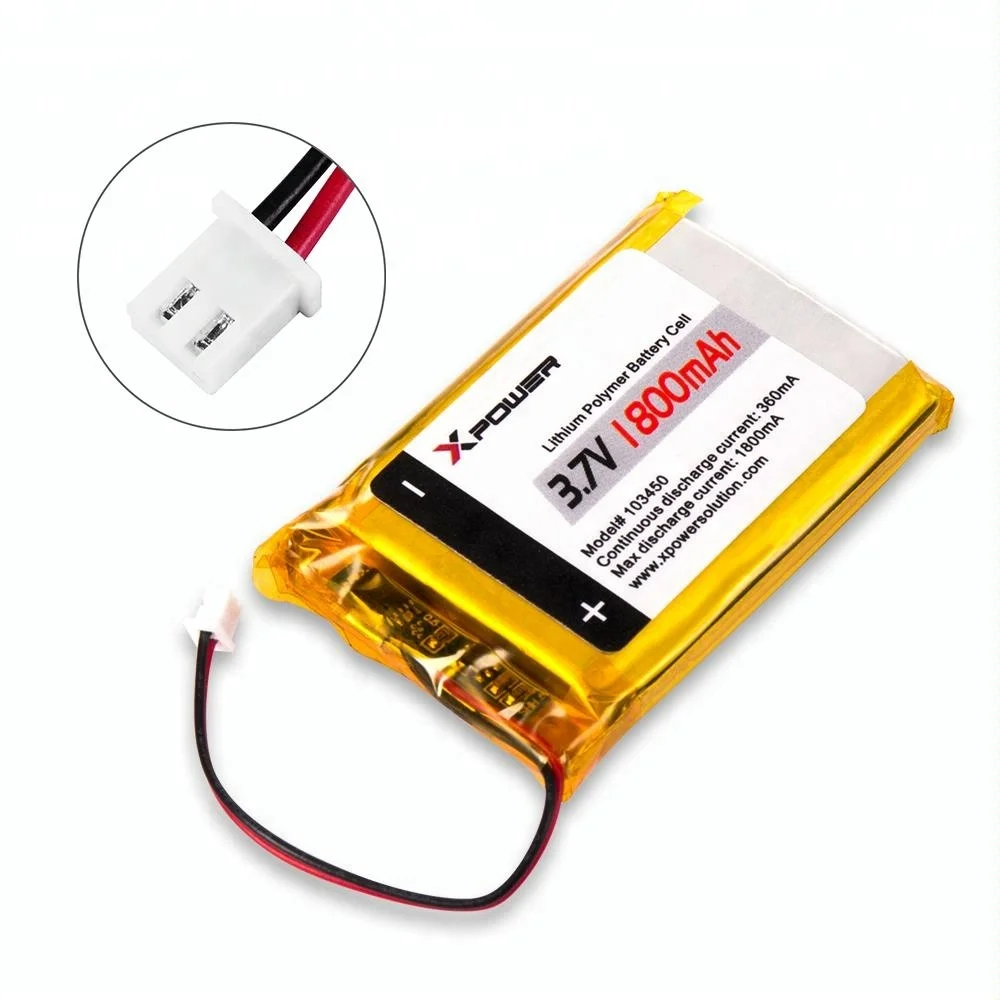 Ul Certified 3.7v 2000mah 103450 Rechargeable Lithium Polymer Battery For Headset