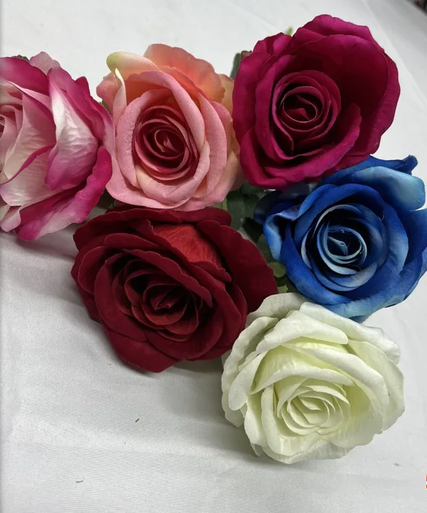 Ifg One Bunches Artificial Flower Single Velvet Red Rose With Stem