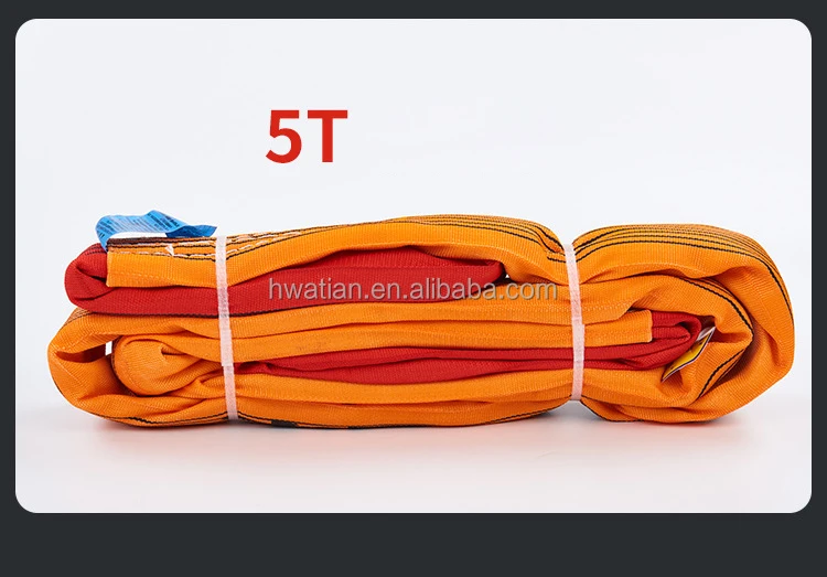 Endless Type Soft Round Belt Basket Eye Webbing Lifting Sling Strap Belt for Lifting Equipment Use