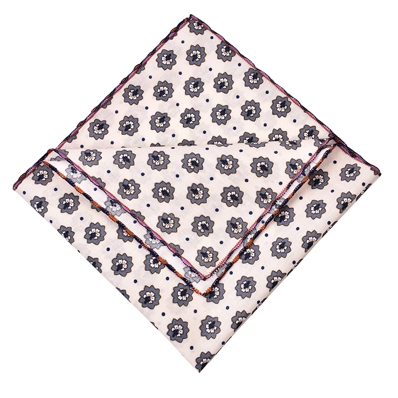 Прямая продажа с фабрики, индивидуальный синий Цветочный Карманный квадратный носовой платок для мужчин