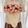 pink peach (creamy white blanket)