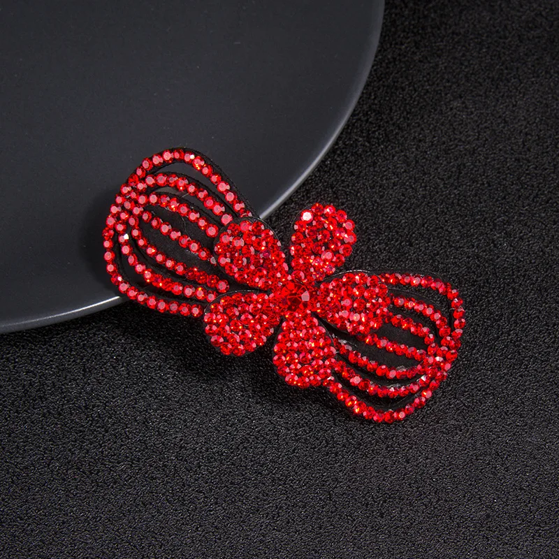 Fashion Rhinestone Flower Hairclip Full Crystal Women Top Clip Hair Barrette Lxury Shinny Color Bowknot Spring Hair Clip For Gir_6