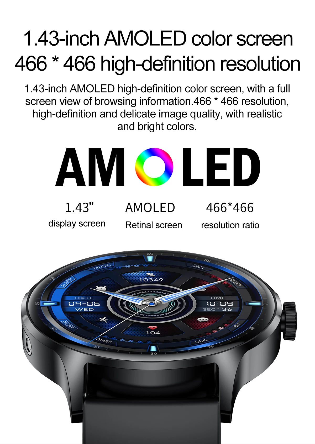 New Arrival HK30 AMOLED Screen Smart Watch Round Reloj Inteligente HD Call Health Smartwatch for Men and Women