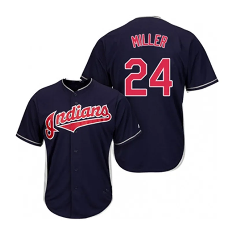 Wholesale Buy Cleveland Indians 12 Francisco Lindor 24 Miller 28 Corey Kluber Baseball Jersey,1 Piece