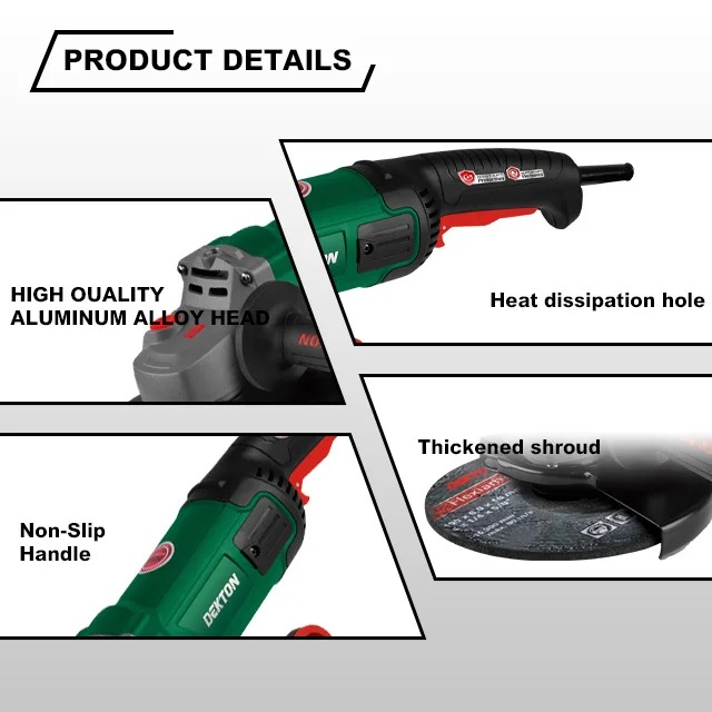 Dekton-S15502-230mm 2000W Professional Angle Grinder Machine-C&U(S&F) bearings inside with Soft Star details