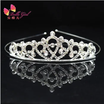 BELLEWORLD pretty fashion girl tiara hair accessories gorgeous princess crystal tiaras and crowns for dance performance party