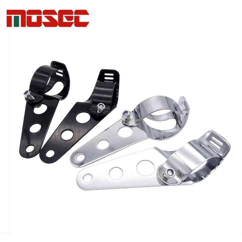 Motorrad Scheinwerfer Halterung 35-43mm - Gabelrohr Klemmsatz Schwarz Für Chopper