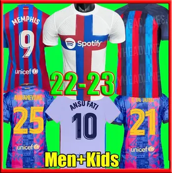 22/23 Barcelona F.DE Jong N. 21 Home Field Kids Men Football Jersey Kits