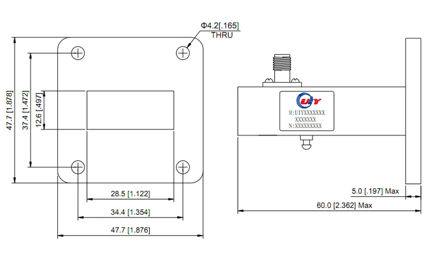 WR112  Waveguide to Coaxial Adapter