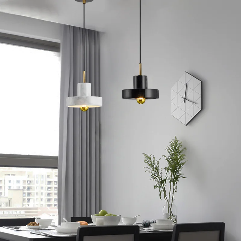 Modern Chandelier Home Decor Lights Pendant Lamps LED E27 Marble Hanging Modern Black Chandelier Kitchen Island Pendant Lighting - Image 3