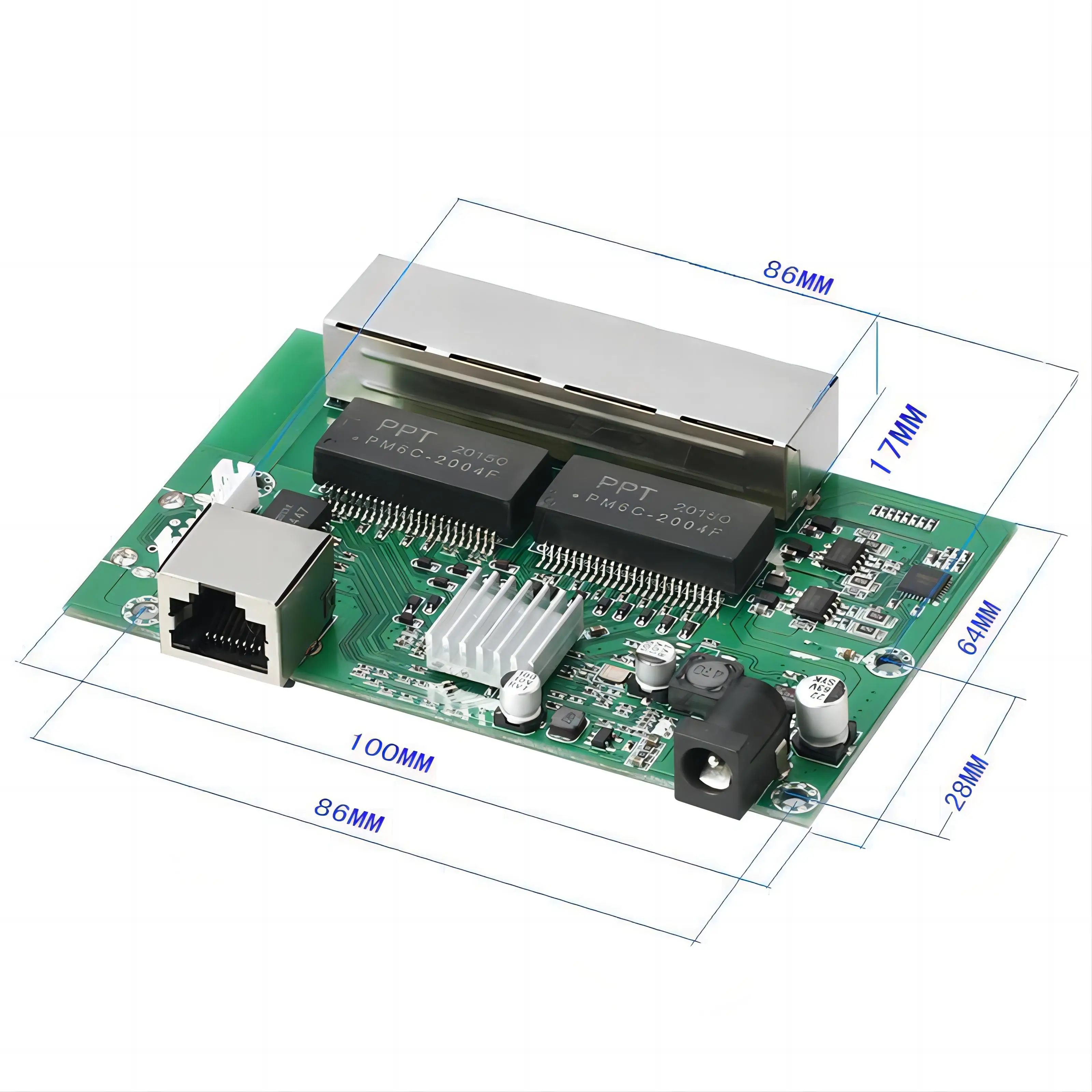 Ethernet Switch POE 5 Port Network Gigabit Ethernet Switch PCB Desktop for security cameras 2/4/6/8 port ethernet switch pcb