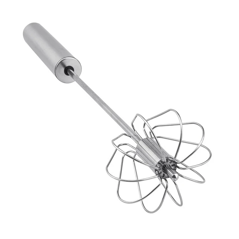 Semi-automatic Egg Beater 201 Stainless Steel Egg Whisk Manual Hand Mixer  Self Turning Egg Stirrer Kitchen Accessories Egg Tools