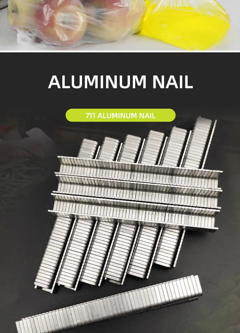 Supermarket Special 711 U Shape Mini Tying Tool Plastic Bag Seal Machine Packing Fruit Vegetable Manual Aluminum Nail Machine