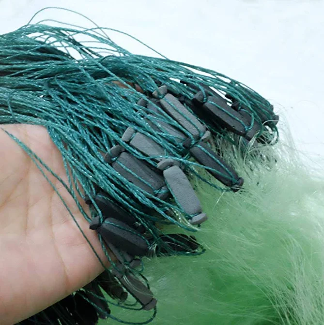 100M x 3M H Three Layers Green Fishing Gill Net Trammel Net with PVC Foam  Float Bobbers and Lead Sinker Made of Durable Nylon