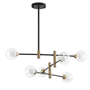 Nordic Modern Flush Mount Luxury Chandelier Ceiling Lamp for Living Room High Glass Shade Ball Led Ceiling Pendant Light Fixture