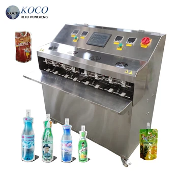 KOCO Semi automatic small milk juice beverage water liquid detergent pouch sachet bag filling and sealing machine