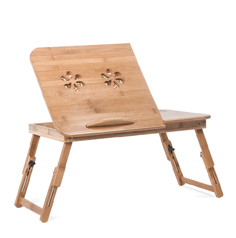 Бамбуковый настольный стол с мягкой подушкой для ноутбука портативный чтения и работы на диване