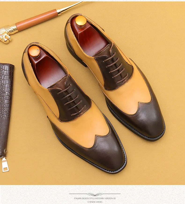 S0096Y the Entire Leather Shoes Men's Business Formal Dress Wedding Pointed Handmade Hand -colored Oxford High Boot Suit S0096Y the Entire Leather Shoes Men's Business Formal Dress Wedding Pointed Handmade Hand -colored Oxford High Boot Suit