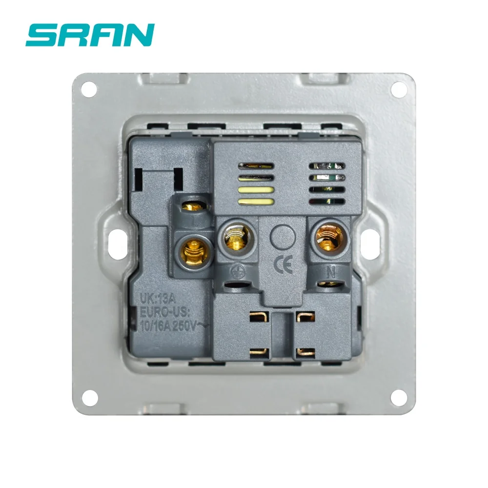 
 SRAN 13 а переключатель розетка usb переключатель панель из закаленного стекла 3 pin универсальная розетка  