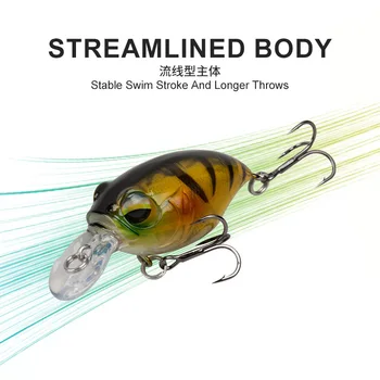 8.8g/43mm Crank Lure with Treble Hooks ABS Material for Bass & Trout Ocean & Freshwater Fishing – Hard Lure – view 4